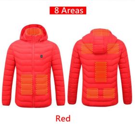 Men 9 Areas Heated Jacket USB Winter Outdoor Electric Heating Jackets Warm Sprots Thermal Coat Clothing Heatable Cotton jacket - XL - 8 Areas heated R