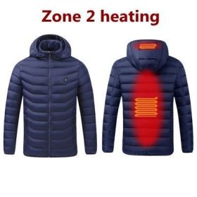 Men 9 Areas Heated Jacket USB Winter Outdoor Electric Heating Jackets Warm Sprots Thermal Coat Clothing Heatable Cotton jacket - XL - 8 Areas heated B