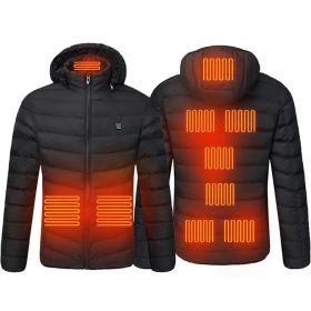 Men 9 Areas Heated Jacket USB Winter Outdoor Electric Heating Jackets Warm Sprots Thermal Coat Clothing Heatable Cotton jacket - XXL - 9 Areas heated