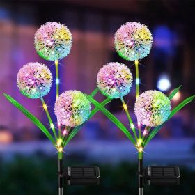 2pcs Solar Dandelion Lights Outdoor Decor, Outdoor Garden Decor Light - colorful light
