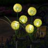 2pcs Solar Dandelion Lights Outdoor Decor, Outdoor Garden Decor Light - warm light