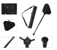 Outdoor Portable Retractable Stool Fishing Summer Hiking Chair Travel Fordable Stool - black