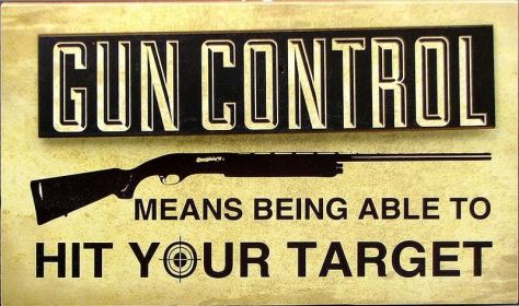 Wood ""Gun Control"" Sign - 049-13083