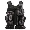 Tactical Vest Military Combat Army Armor Vests Molle Airsoft Plate Carrier Swat Vest Outdoor Hunting Fishing CS Training Vest - Black python pattern