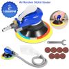 6" Air Random Orbital Sander Pneumatic Palm Sander 10000RPM w/7 Sandpapers - Blue