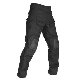 VOTAGOO G3 Combat Pants with Knee Pads Tactical Military Trousers Hunting Multicam Pants for Men Rip-Stop Airsoft Gear - Black - 34