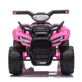 Kids Ride on Car, Rechargeable Battery Powered ATV with 4 Spring-Suspension Wheels, Button Switch Quad Ride on Car, Indoors and Outdoors,Pink - as Pic