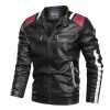 Mens Biker Jacket With Shoulder Details - Black - M
