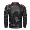 Mens Biker Jacket With Shoulder Details - Navy - L