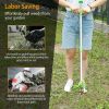 Weed Puller Twister Stand Up Root Removal Hand Tool 3 Claws Aluminum Grass Manual Remover 38.98in Long Handle with Foot Pedal - Silver