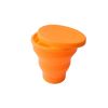 1pc Soft Silicone With Lid; Retractable Mini Folding Water Cup; For Outdoor Travel Hotel - Blue
