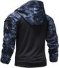 Men's Camouflage Army Tactical T-Shirts Military Shirts Long Sleeve Outdoor T-Shirts Athletic Hoodies - Black-XL