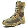 Waterproof Military Men Tactical Boots Camouflage Disguise Outdoor Hunting Boots for Men Mid-calf Trekking Shoes Size 39-45 - black - 45