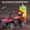 6V Kids Ride-On Electric ATV, 4-Wheeler Quad Car Toy with LED Headlights, Bluetooth - default