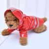 S-XL Pets Dog Raincoat Reflective Strip Dog RainCoat Waterproof Jackets Outdoor Breathable Clothes For Puppies - Red - XL