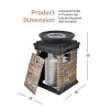 40000BTU Outdoor Propane Burning Fire Bowl Column Realistic Look Firepit Heater - Brown