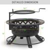 Wood Burning Fire Pit - Black