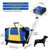 Pet Rolling Carrier with Wheels Pet Travel Carrier Transport Box Dog Strollers for Small Dogs/Cats Up to 28 LBS - blue