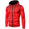 Men's polka dot zipper hoodie sweater Autumn and winter plush warm hoodie hoodie sweatshirt - Black - M