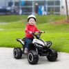 Aosom 12V Kids ATV Quad Car with Forward & Backward Function, Four Wheeler for Kids with Wear-Resistant Wheels, Music, Electric Ride-on ATV for Toddle