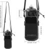 Bike Handlebar Bags Bicycle Phone Bottle Holder Bag Insulated Drink Cup Holder Strap-On Phone Storage Bag with Shoulder Strap - Black