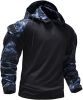 Men's Camouflage Army Tactical T-Shirts Military Shirts Long Sleeve Outdoor T-Shirts Athletic Hoodies - Black-XL