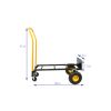 HT1006BK-YL Hand Truck Dual Purpose 2 Wheel Dolly Cart and 4 Wheel Push Cart with Swivel Wheels 330 Lbs Capacity Heavy Duty Platform Cart for Moving/W