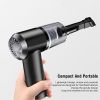 Portable Car Vacuum Cleaner; Rechargeable Handheld Automotive Vacuum Cleaner For Car Wireless Dust Catcher Cyclone Suction - Black