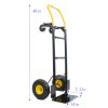 HT1006BK-YL Hand Truck Dual Purpose 2 Wheel Dolly Cart and 4 Wheel Push Cart with Swivel Wheels 330 Lbs Capacity Heavy Duty Platform Cart for Moving/W