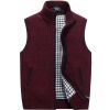 Men's Full-Zip Knitted Cardigan Sweaters Vest Jacket with Pockets - Brown - XS