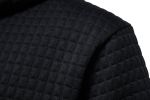 Mens Hooded Sweatshirt Casual Long Sleeve Drawstring Waffle Knit Pullover Hoodies - M - Black