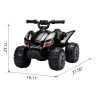 Kids Ride-on ATV, 6V Battery Powered Electric Quad Car with Music, LED Lights and Spray Device, 4 Wheeled Ride-on Toy for Toddlers Age 3-5, Black - As