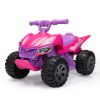 Kids Ride-on ATV, 6V Battery Powered Electric Quad Car with Music, LED Lights and Spray Device, 4 Wheeled Ride-on Toy for Toddlers Age 3-5, Rose Red -
