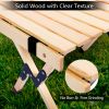 Folding Wooden Picnic Table with Carry Bag, Portable Roll Up Camping Table for Travelling, Beach, Patio, Garden, BBQ - as Pic