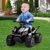 Kids Ride-on ATV, 6V Battery Powered Electric Quad Car with Music, LED Lights and Spray Device, 4 Wheeled Ride-on Toy for Toddlers Age 3-5, Black - As