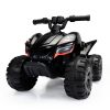 Kids Ride-on ATV, 6V Battery Powered Electric Quad Car with Music, LED Lights and Spray Device, 4 Wheeled Ride-on Toy for Toddlers Age 3-5, Black - As