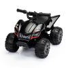 Kids Ride-on ATV, 6V Battery Powered Electric Quad Car with Music, LED Lights and Spray Device, 4 Wheeled Ride-on Toy for Toddlers Age 3-5, Black - As