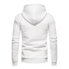 Mens Hooded Sweatshirt Casual Long Sleeve Drawstring Waffle Knit Pullover Hoodies - L - White