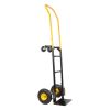 HT1006BK-YL Hand Truck Dual Purpose 2 Wheel Dolly Cart and 4 Wheel Push Cart with Swivel Wheels 330 Lbs Capacity Heavy Duty Platform Cart for Moving/W