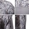 Men's Casual Camouflage T-Shirts Splicing Craft Slim Fit Shirts Zipper Neckline Long Sleeve T-Shirts - Gray-XXL