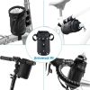 Bike Handlebar Bags Bicycle Phone Bottle Holder Bag Insulated Drink Cup Holder Strap-On Phone Storage Bag with Shoulder Strap - Black