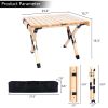 Folding Wooden Picnic Table with Carry Bag, Portable Roll Up Camping Table for Travelling, Beach, Patio, Garden, BBQ - as Pic