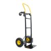 HT1006BK-YL Hand Truck Dual Purpose 2 Wheel Dolly Cart and 4 Wheel Push Cart with Swivel Wheels 330 Lbs Capacity Heavy Duty Platform Cart for Moving/W