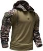Men's Camouflage Army Tactical T-Shirts Military Shirts Long Sleeve Outdoor T-Shirts Athletic Hoodies - Green-S