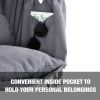 Tassel Hammock Chair with 2 matching square pillows and built-in side pockets - gray - polyester, fabric