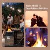 40000BTU Outdoor Propane Burning Fire Bowl Column Realistic Look Firepit Heater - Brown