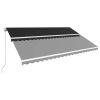 Manual Retractable Awning 196.9"x118.1" Anthracite - Anthracite