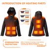 Women's Heated Jacket with Battery Pack, Outdoor Sports Heated Jackets for Women in Black - XXL