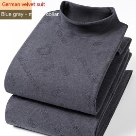 Winter Dralon Quick Hot Thermal Underwear Set (Option: Dark Gray High Necked-L)