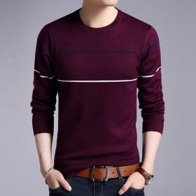 Men's Plush warm knit sweater (Option: Purple-M)